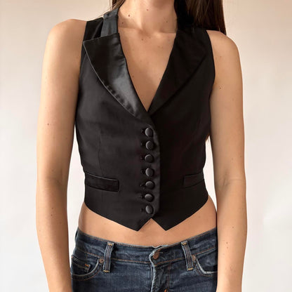 Indie Sleaze Open Back Suit Vest (S)