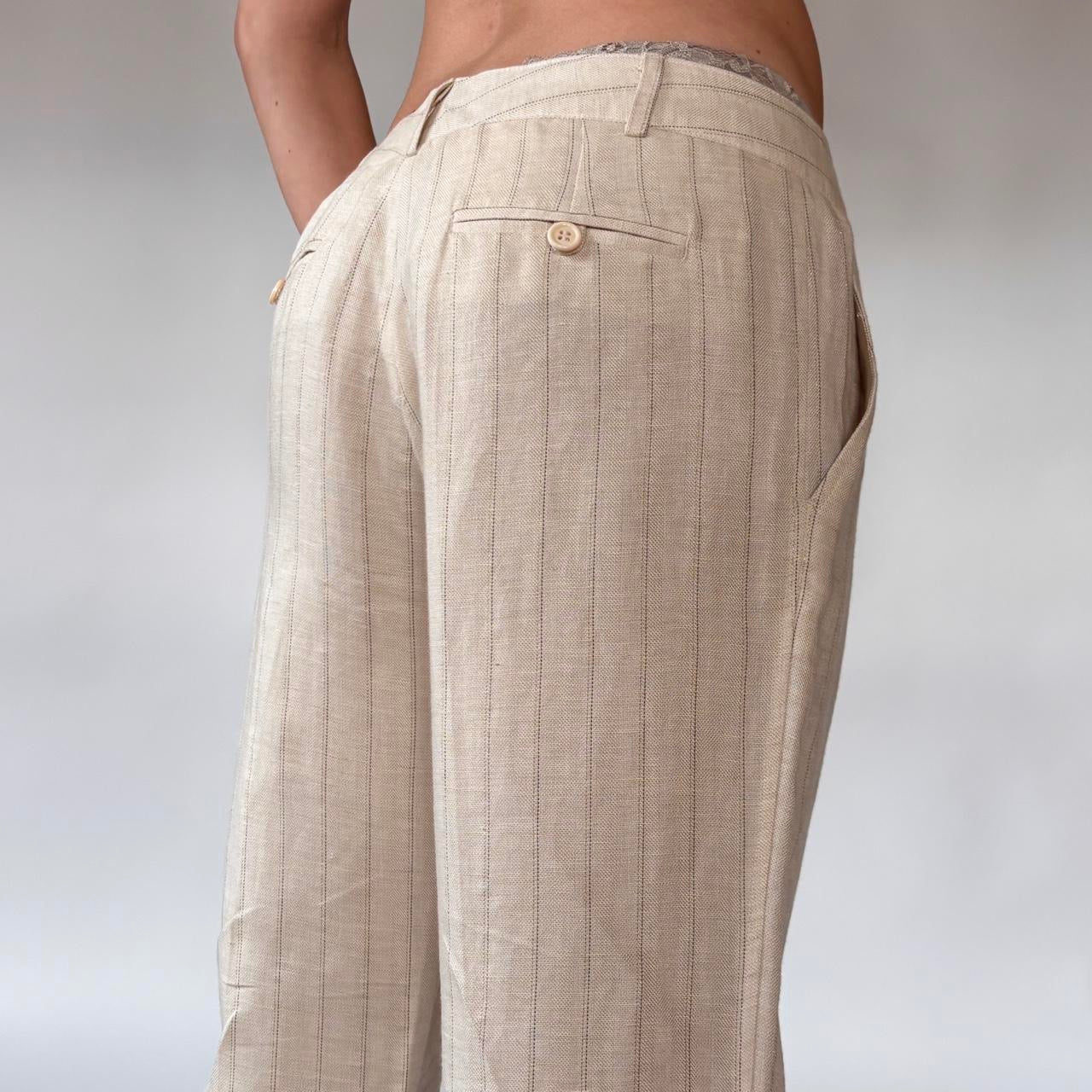 Deadstock 00s Linen Pinstripe Trousers (M)