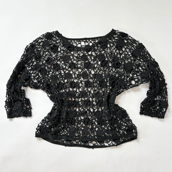 Vintage Noir Crochet Top (L)