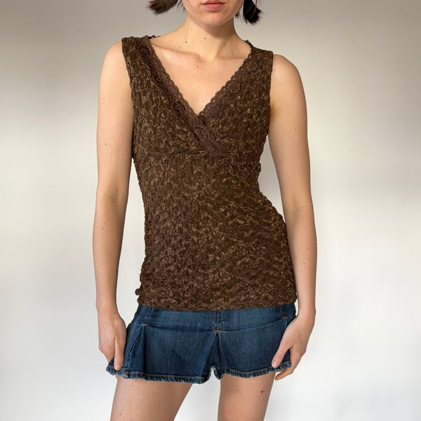 2000s Chocolate Lace Tank (S/M)