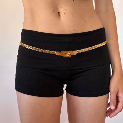 Vintage Gold Tone Cuban Link Chain Belt