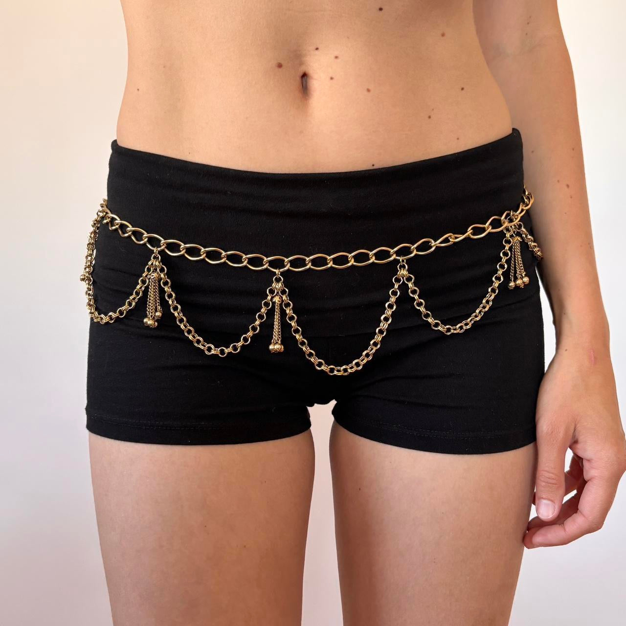 Vintage Gold Tone Drape Chain Belt