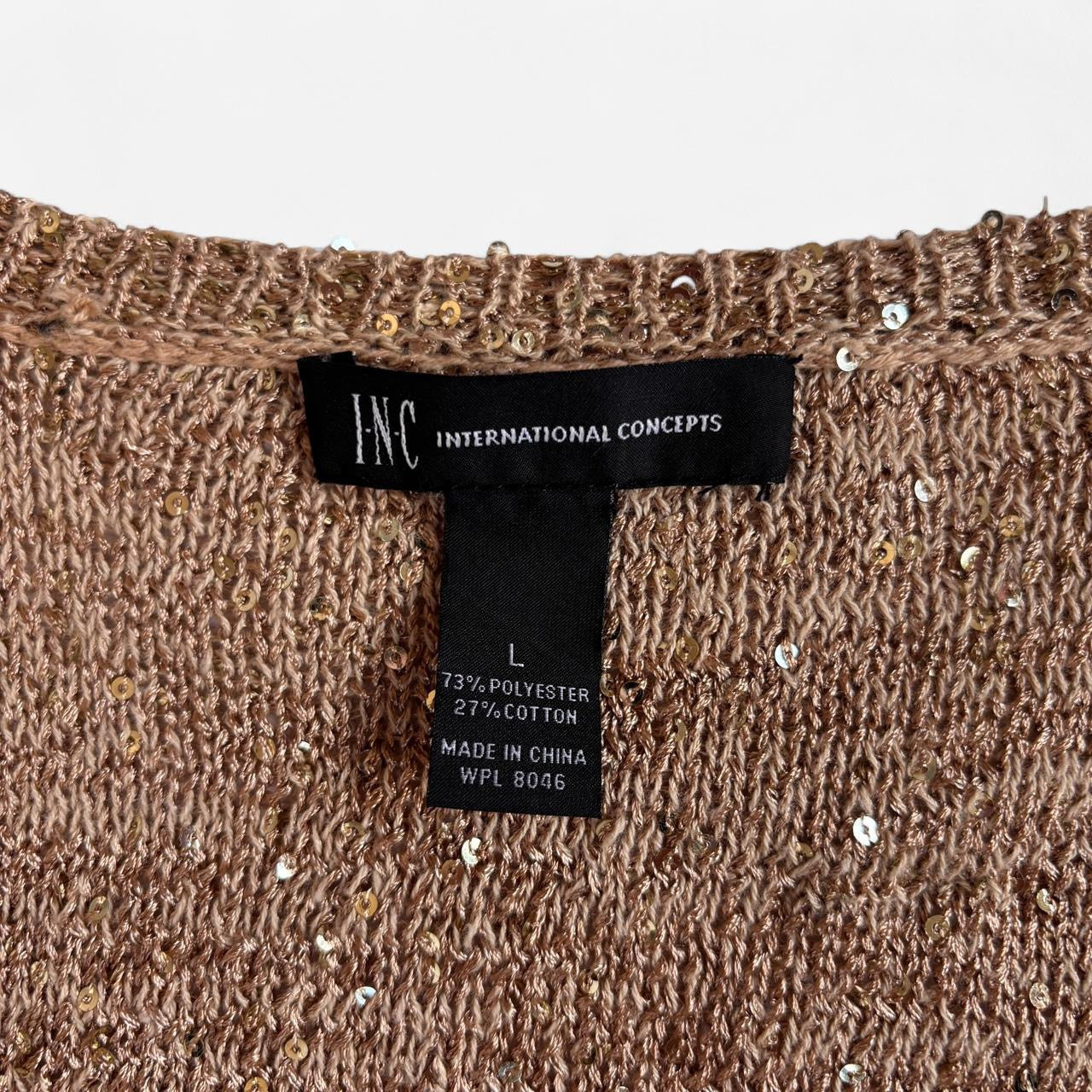 Y2K Plunging Neckline Sequin Top (L-1X)