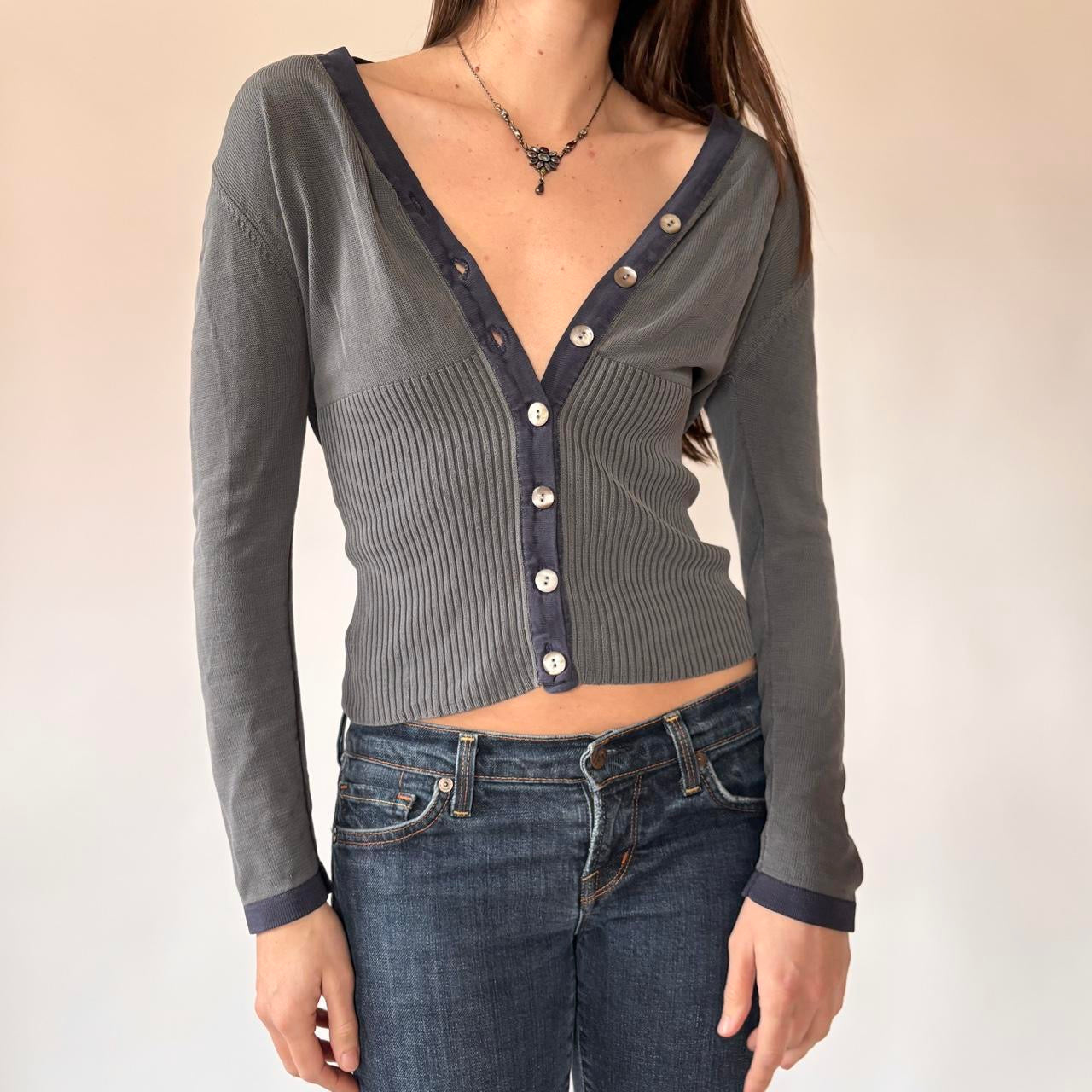 Slate Button Up Cardigan (M)