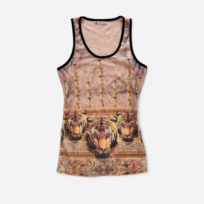 Y2K Sequin Tiger Tank (XS/S)