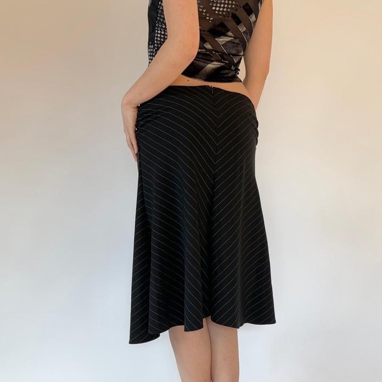 90s Pinstripe Midi Skirt (XS)