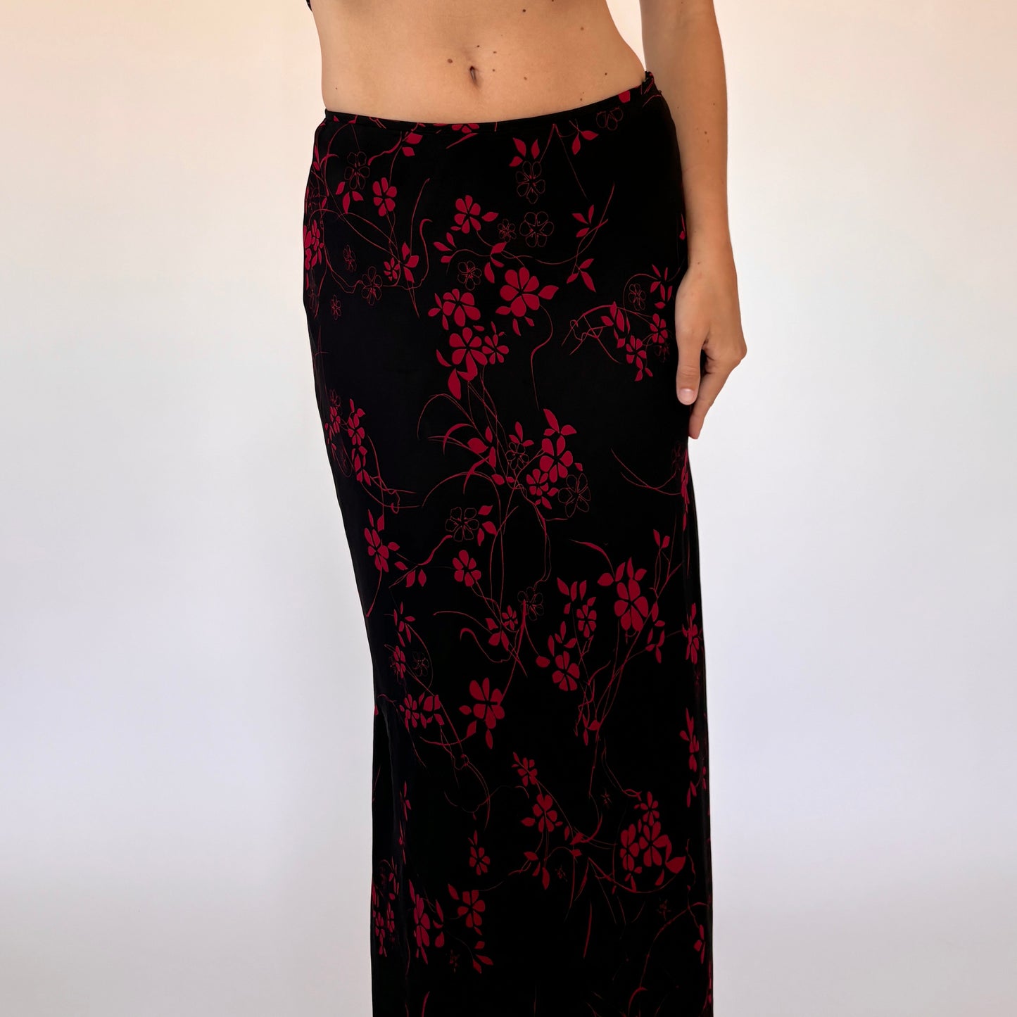90s Floral Maxi Skirt (XS/S)