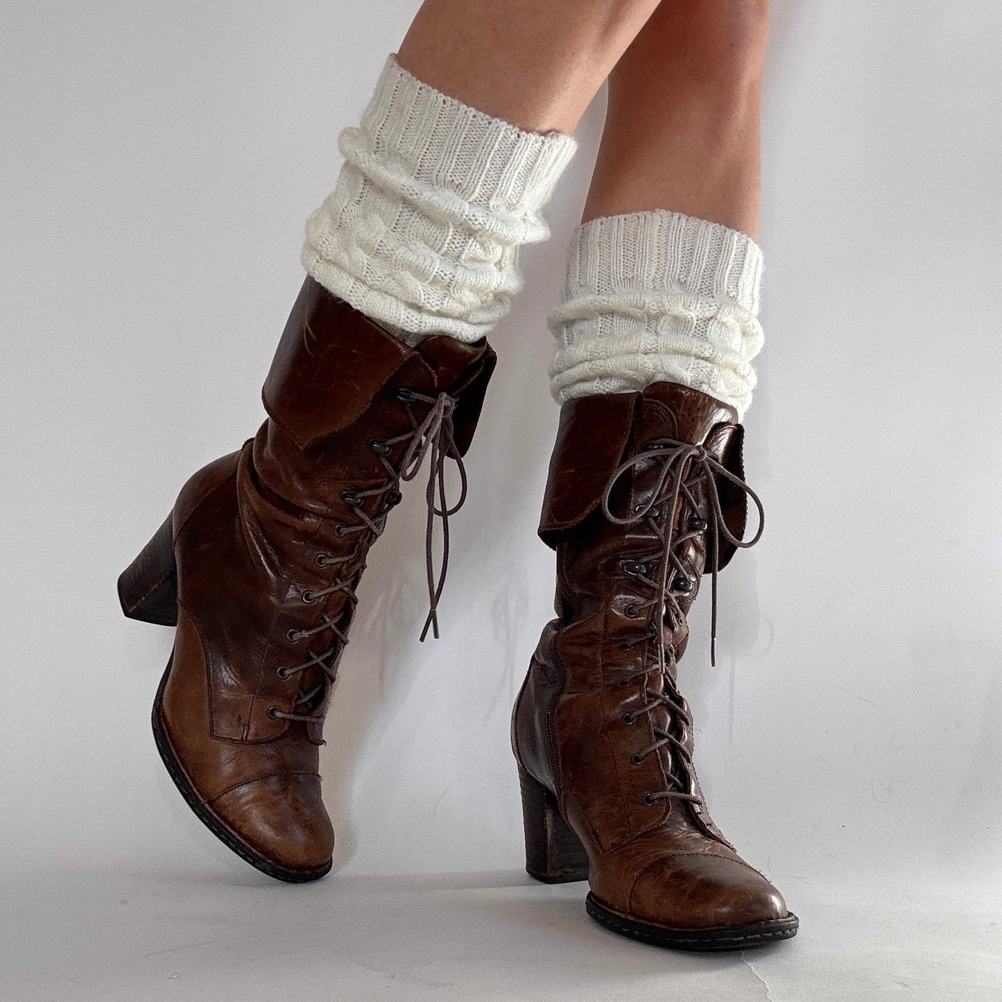 Y2K Heeled Lace Up Boots (8.5)