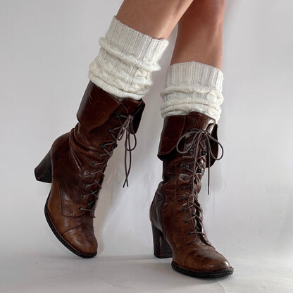 Y2K Heeled Lace Up Boots (8.5)