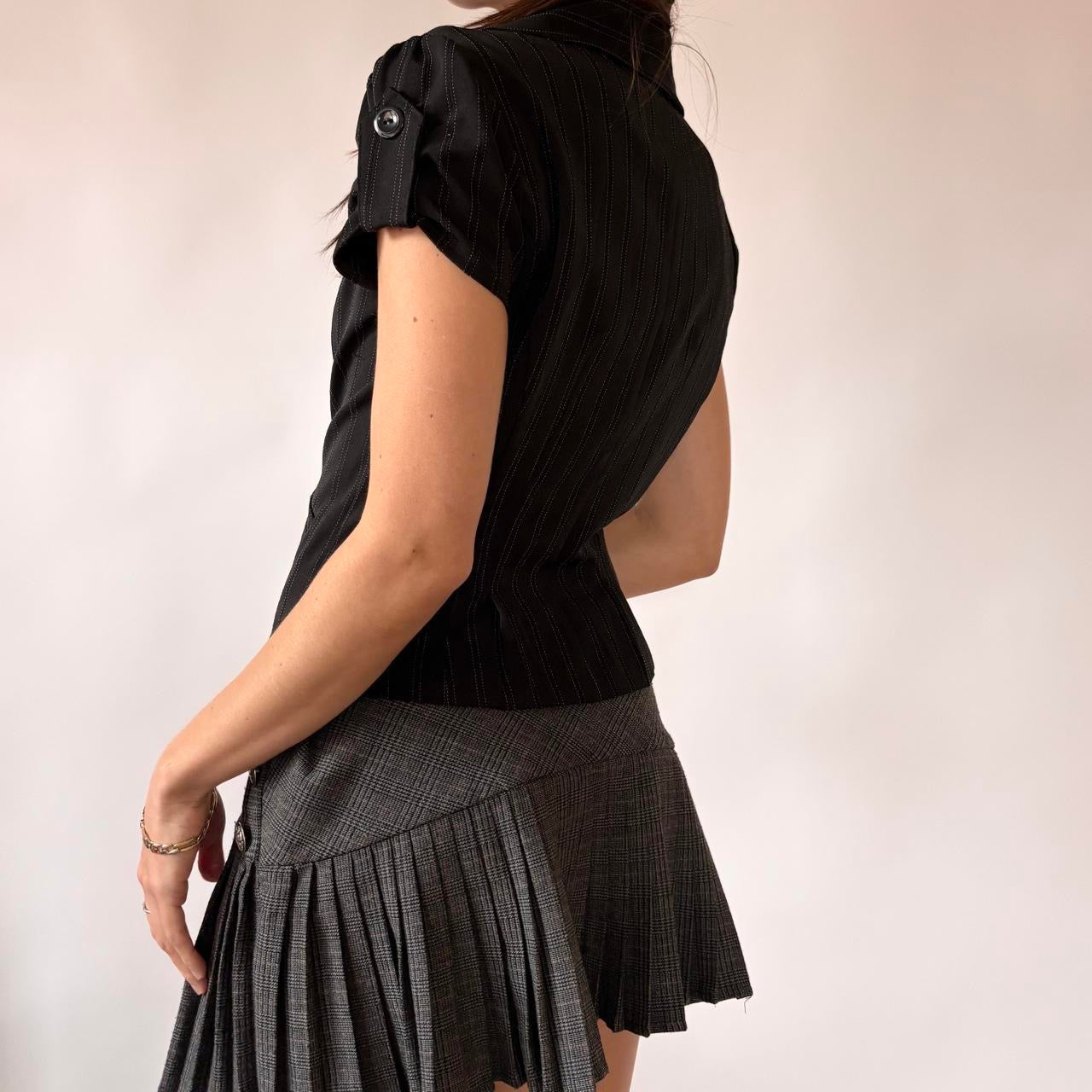 Y2K Pinstripe Office Siren Top (M)