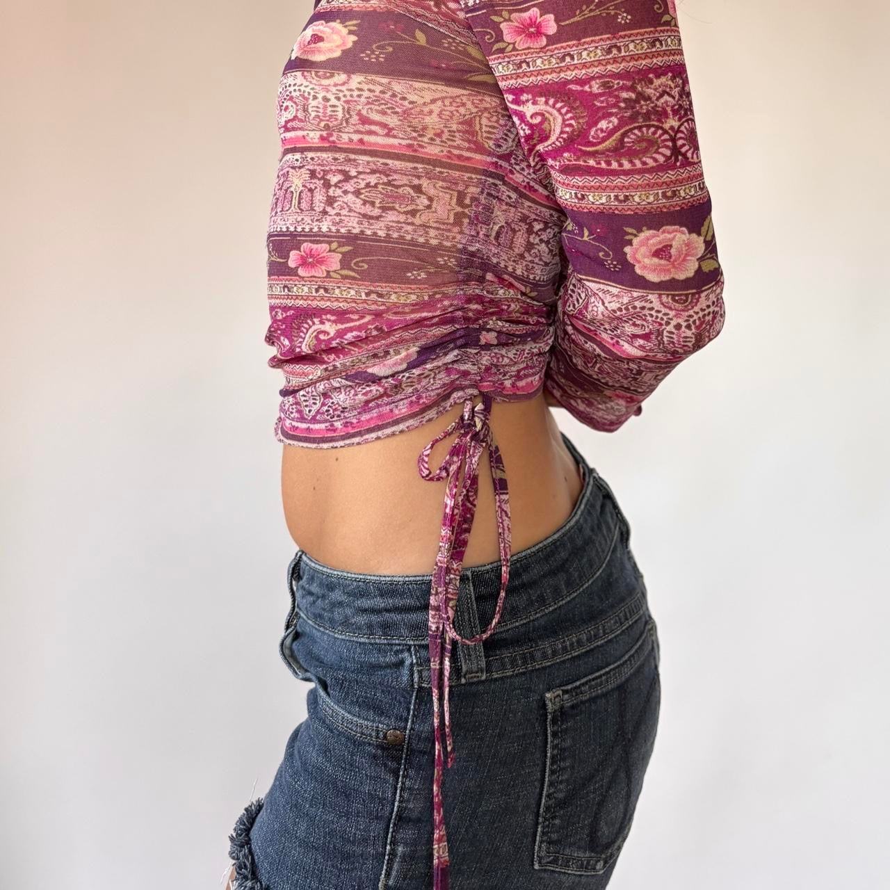 Y2K Mesh Roll Over Top (M)