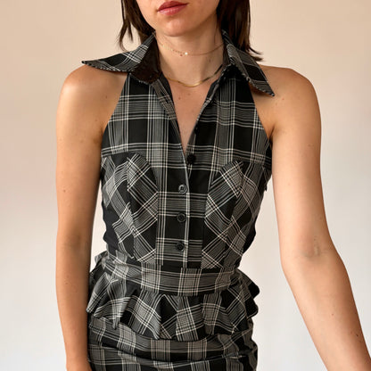 Bebe Plaid Corpcore Dress (S)