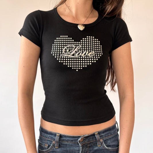90s Love Graphic Baby Tee (XS/S)