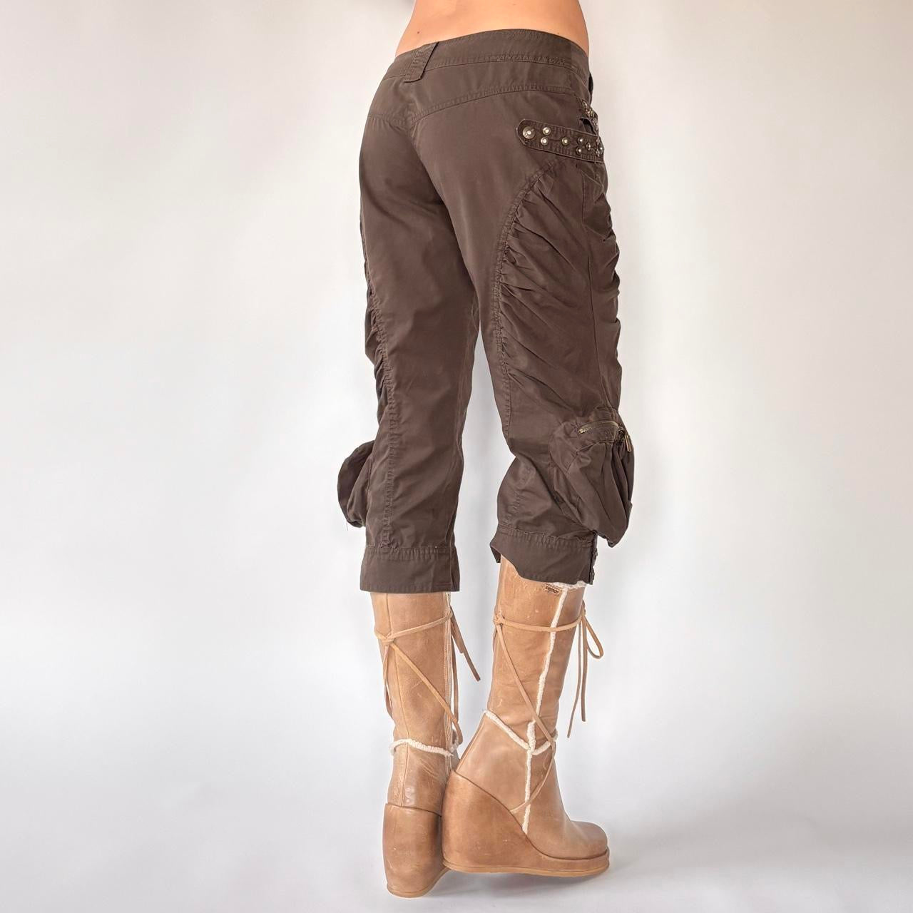 Y2K Low Rise Cargo Capris (XS)