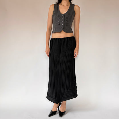 90s Noir Textured Maxi Skirt (M)