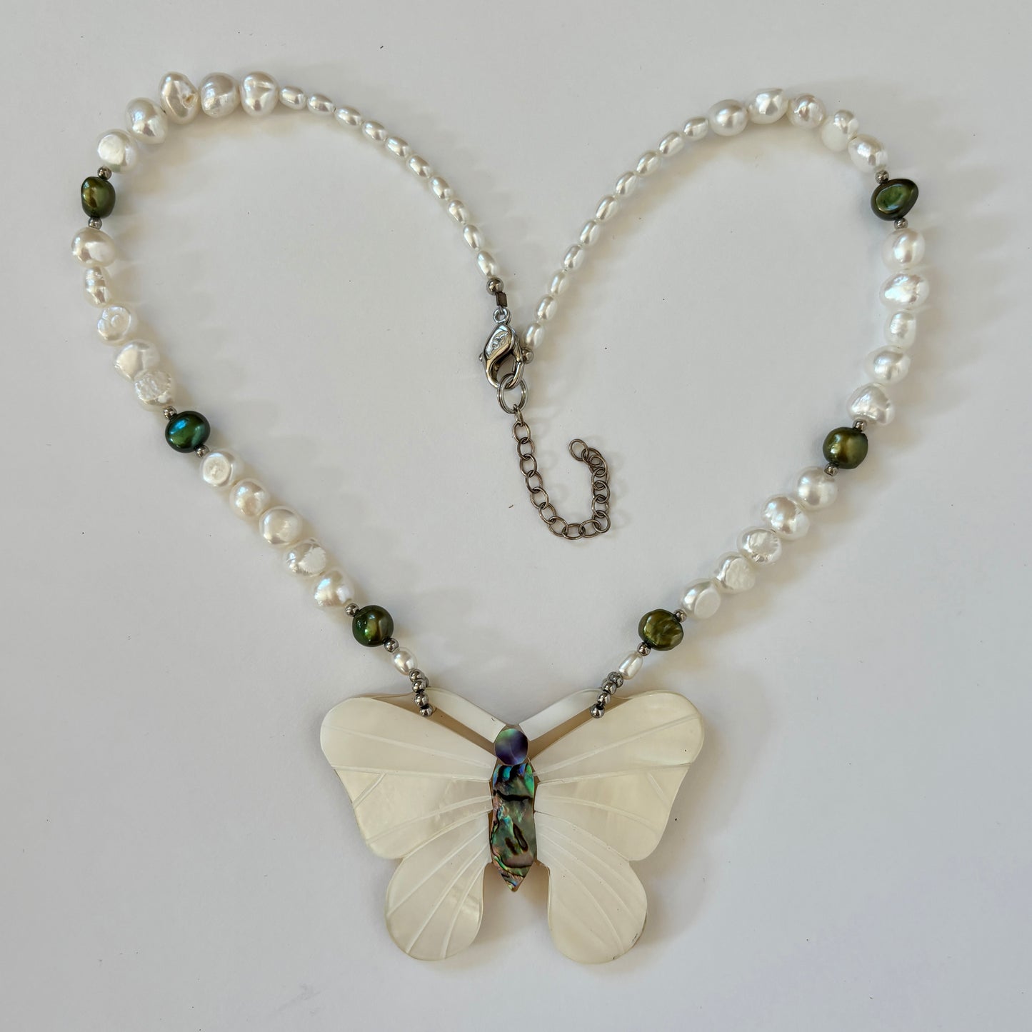 Vintage Butterfly & Pearl Necklace