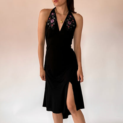 90s Flirty Halter Dress (M/L)