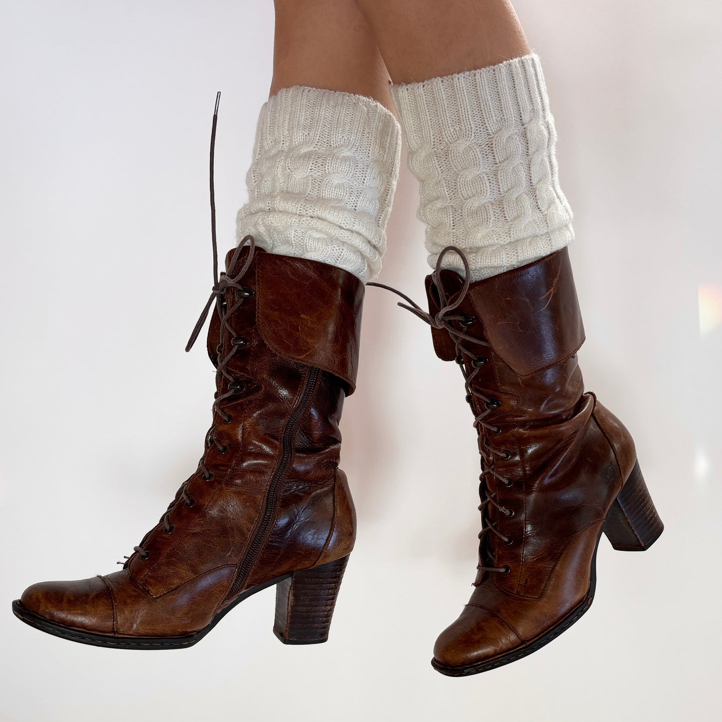 Y2K Heeled Lace Up Boots (8.5)
