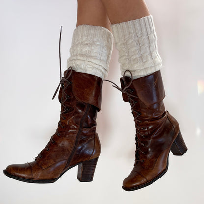 Y2K Heeled Lace Up Boots (8.5)