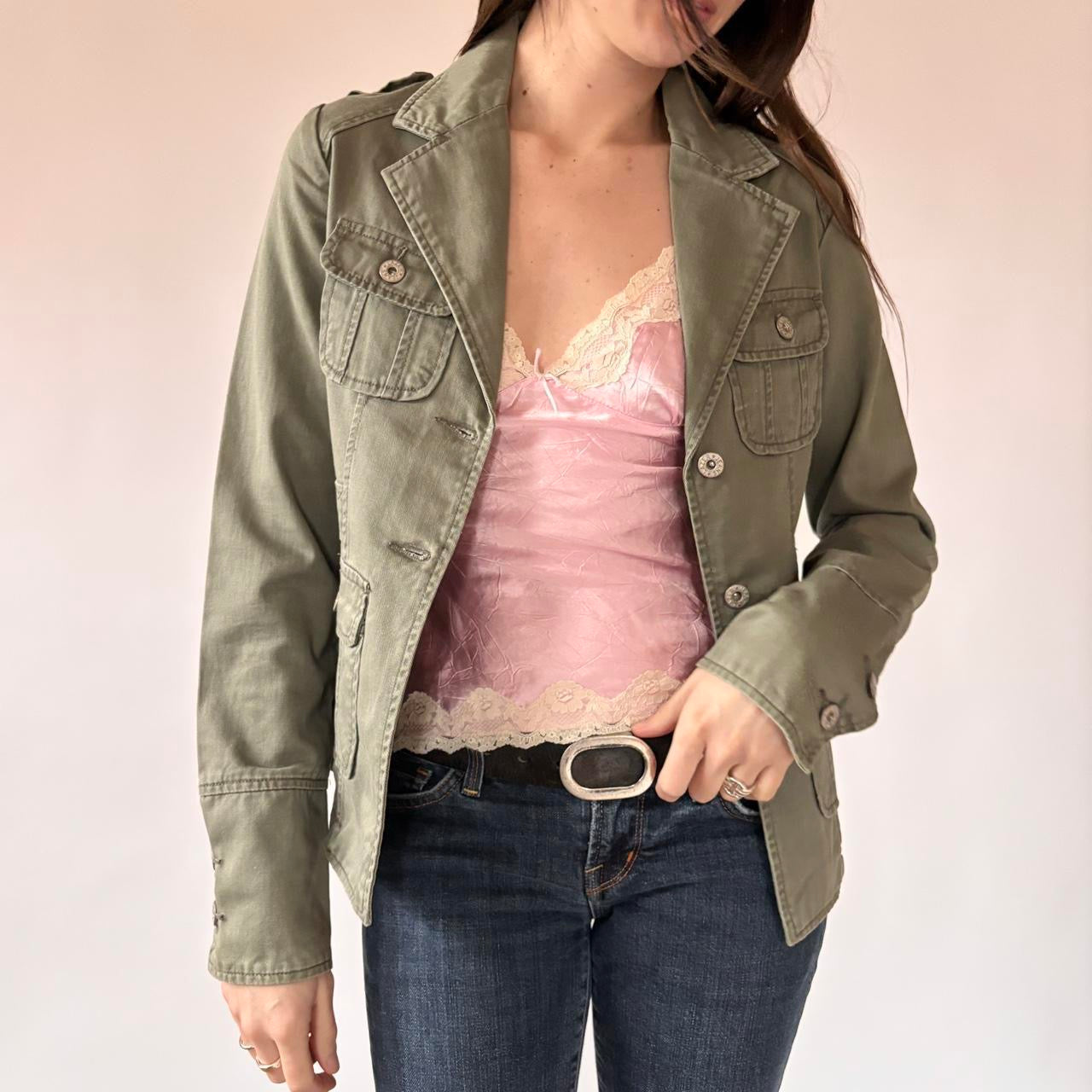 Y2K Military Style Cargo Jacket (S)