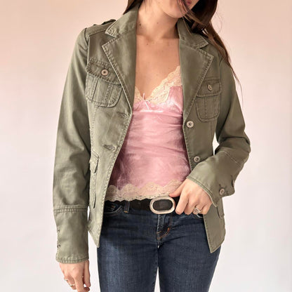 Y2K Military Style Cargo Jacket (S)