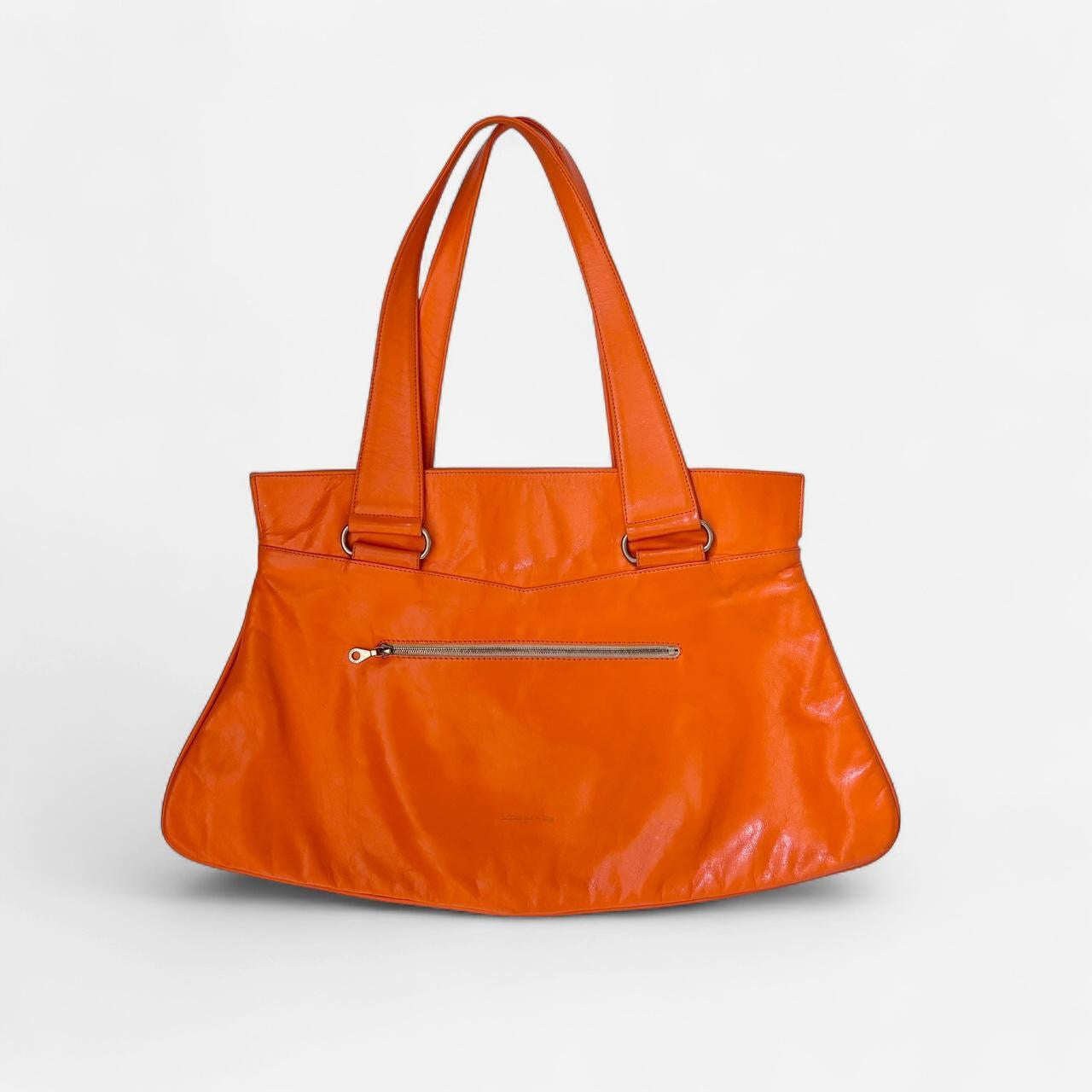 2000s Tangerine Leather Bag