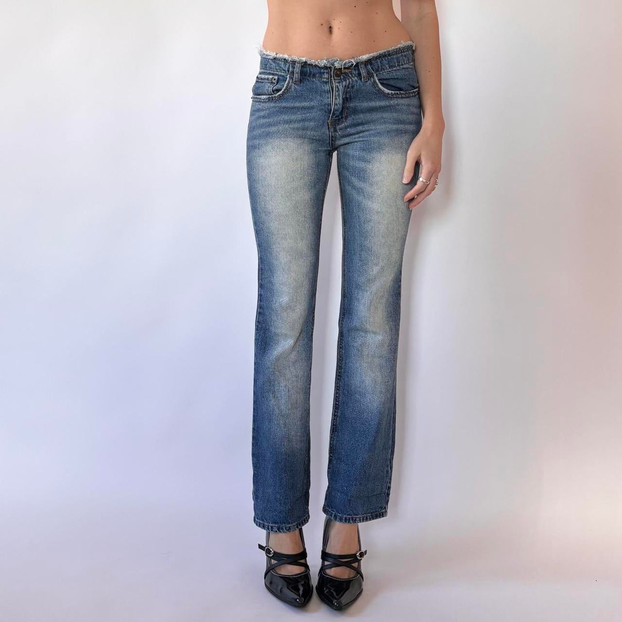 Y2K Faded Low Rise Jeans (XS)