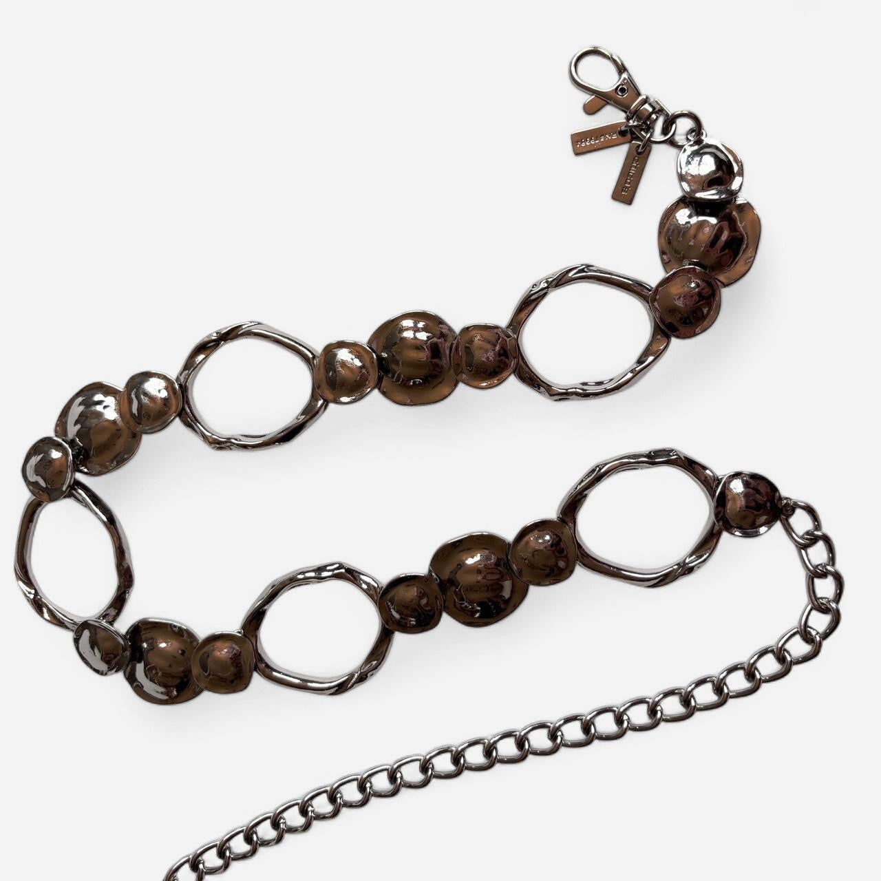 Y2K Silver Chain Belt (L/XL)