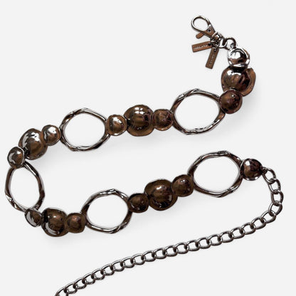 Y2K Silver Chain Belt (L/XL)