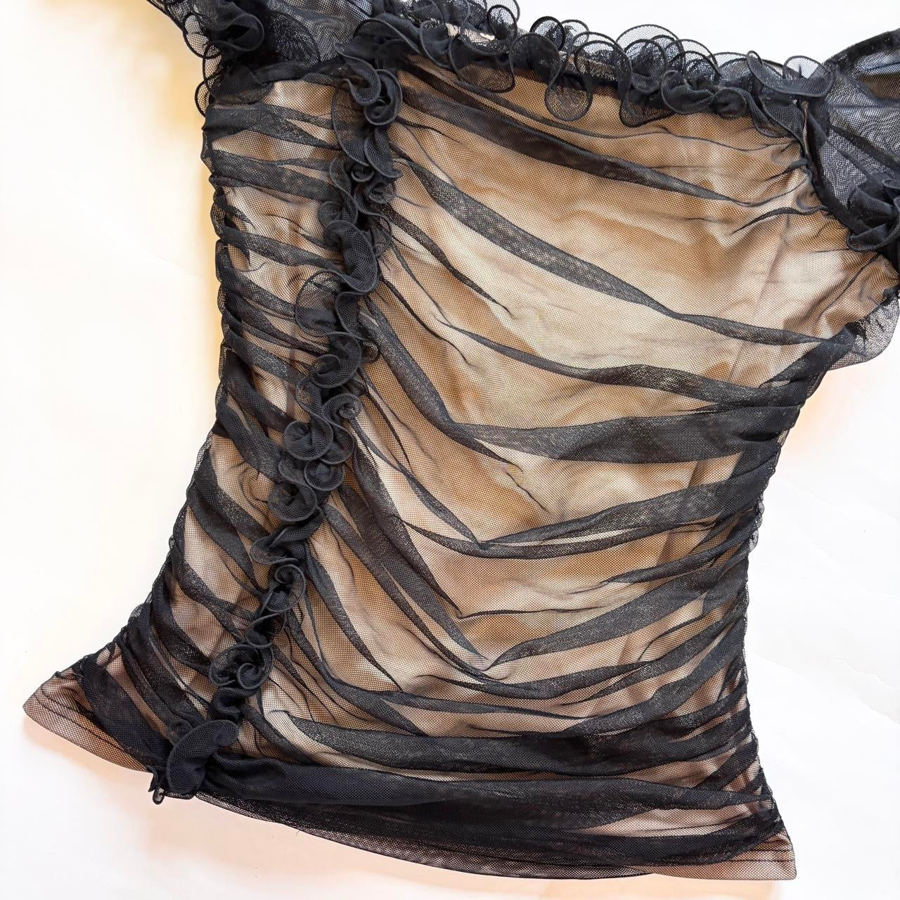 90s Romantic Mesh Top (M)