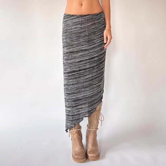 Y2K Asymmetrical Knit Skirt (S)