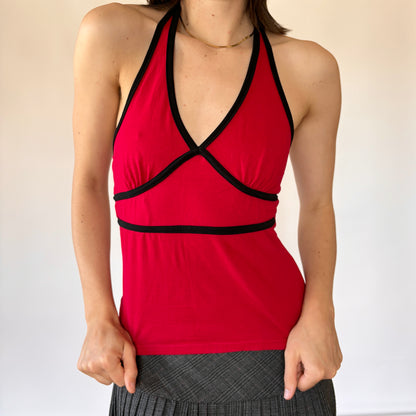 90s Red Halter Tank (S/M)