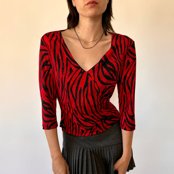 90s Slinky Tiger Top (M)