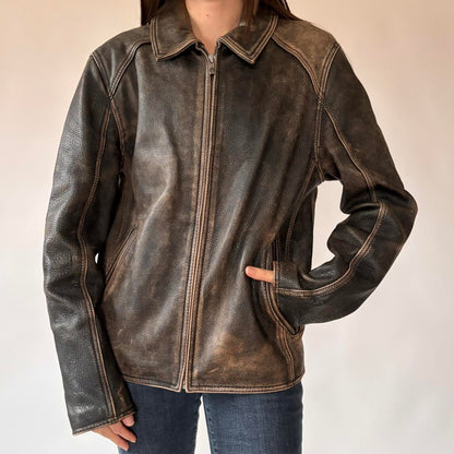 Wilson’s Distressed Genuine Leather Jacket (S/M)