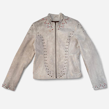 Y2K Wilson’s Studded & Painted Leather Jacket (S/M)