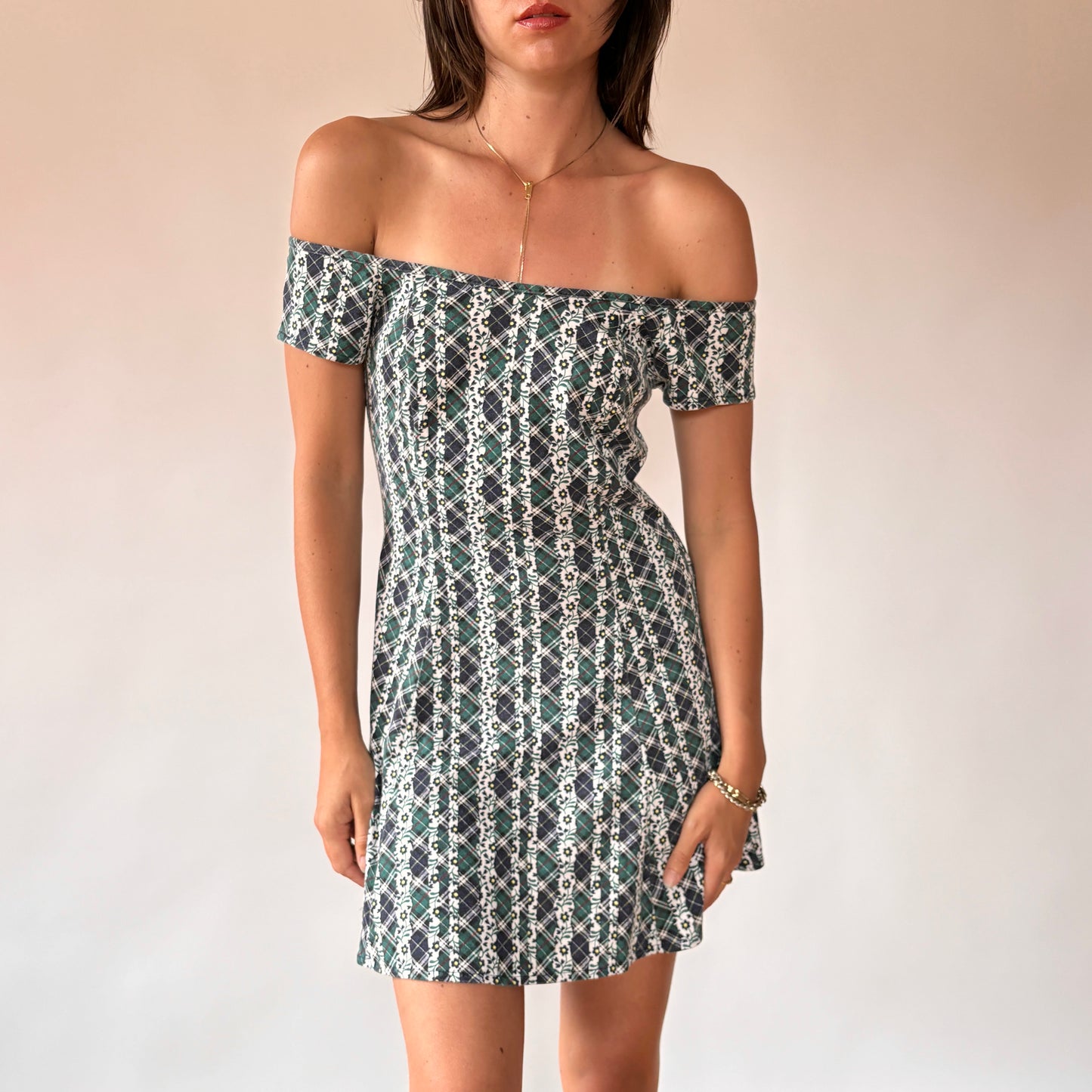 90s Plaid Mini Dress (S)