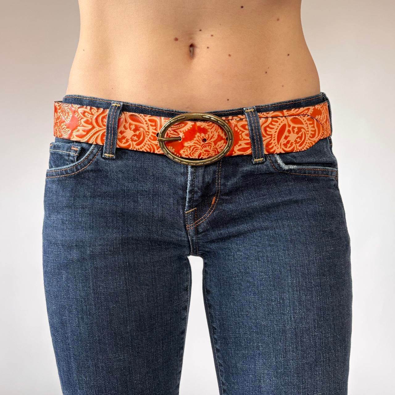 2000s Embossed Leather Belt (M)