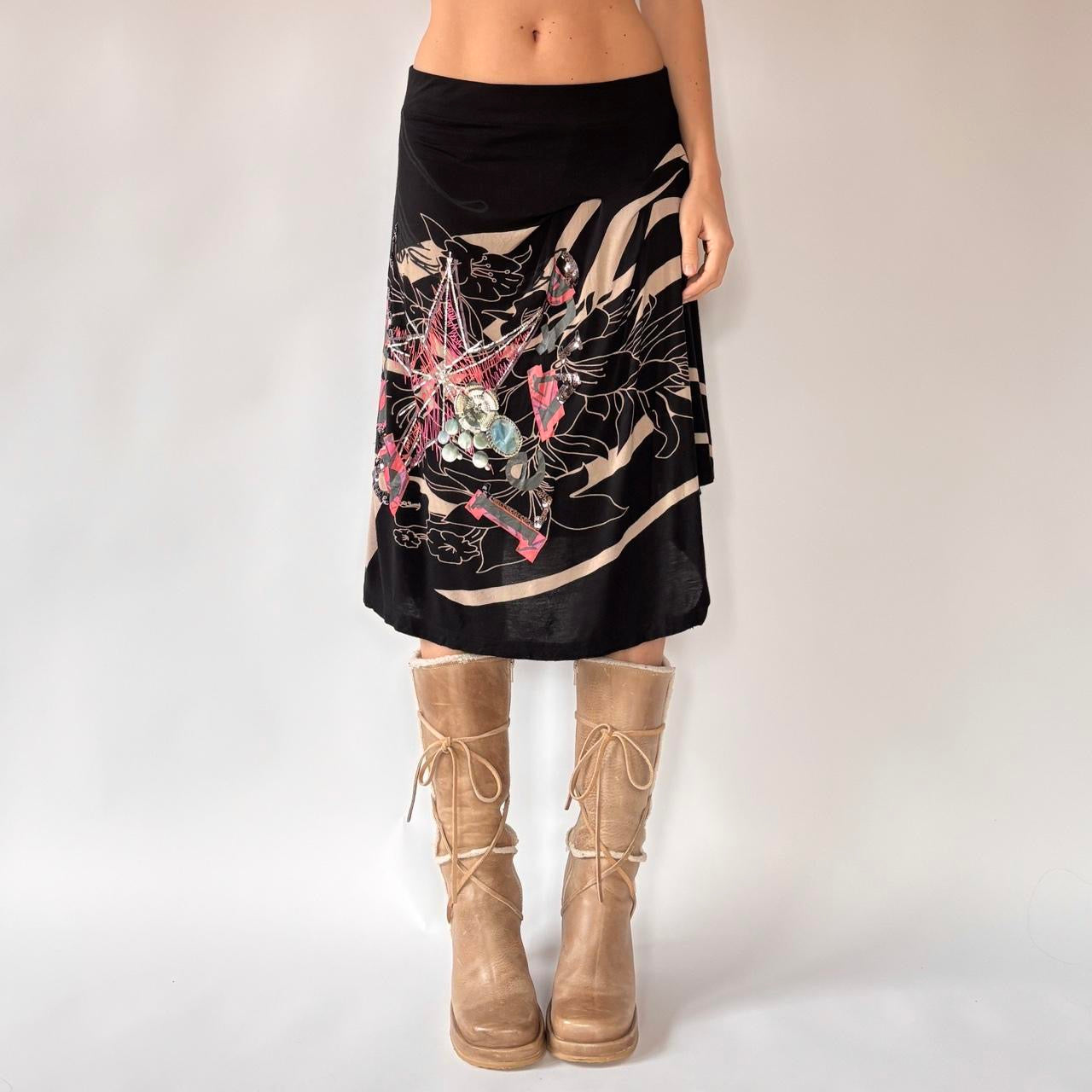 Desigual Graphic Midi Skirt (S/M)