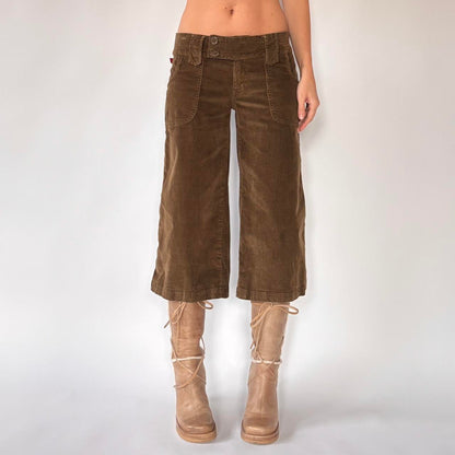 Y2K Low Rise Corduroy Capris (S)