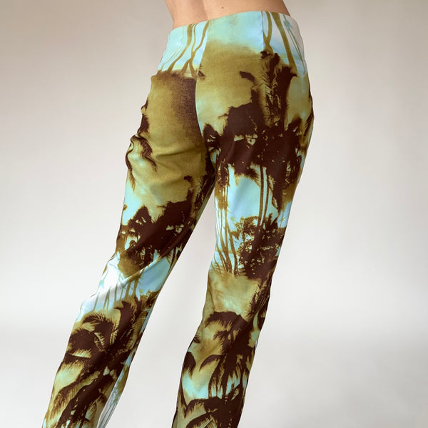 2000s Tropical Print Pants (M)