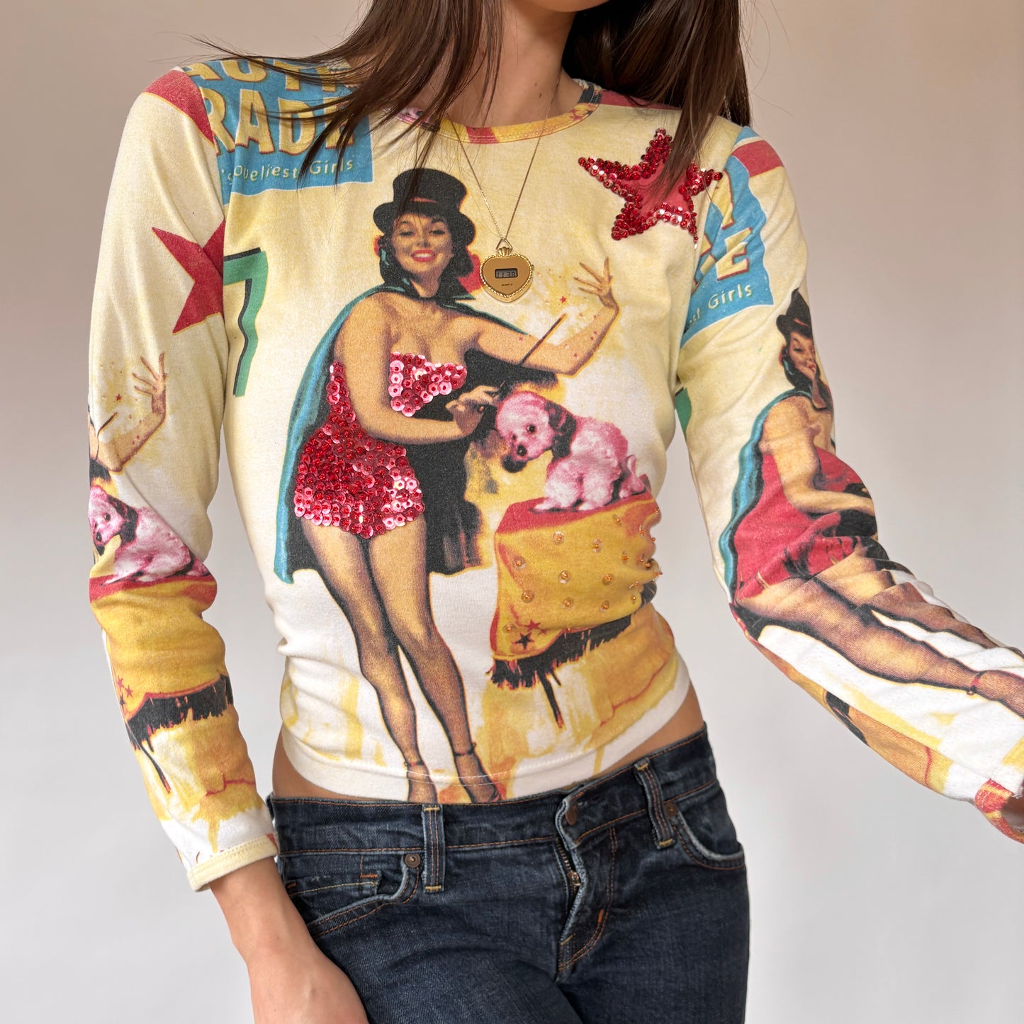 Y2K Graphic Longsleeve Top (S/M)