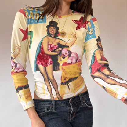 Y2K Graphic Longsleeve Top (S/M)