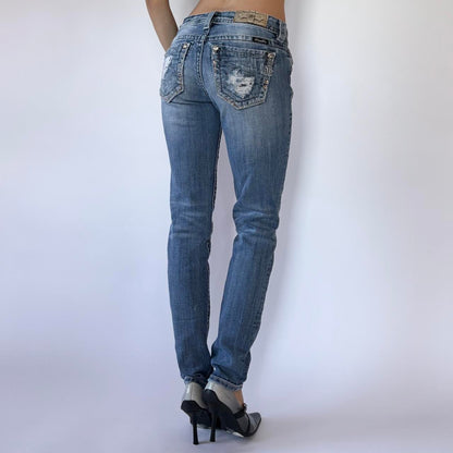 Y2K Miss Me Low Rise Skinny Jeans (XS)