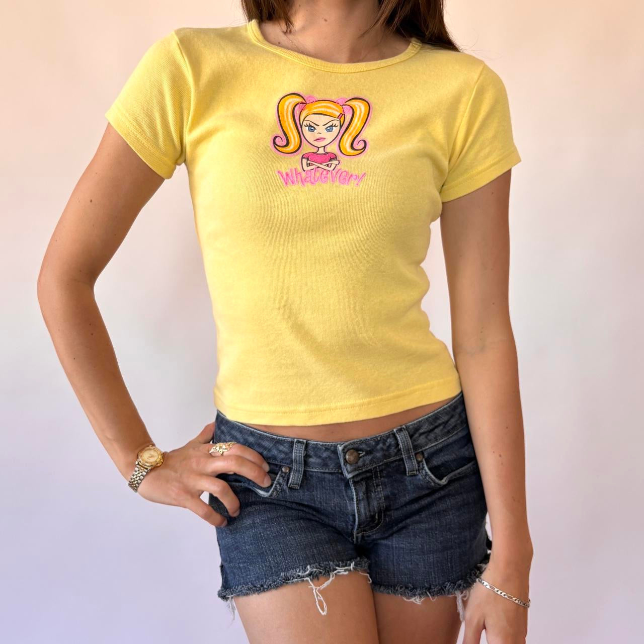 Y2K Whatever! Baby Tee (XS)