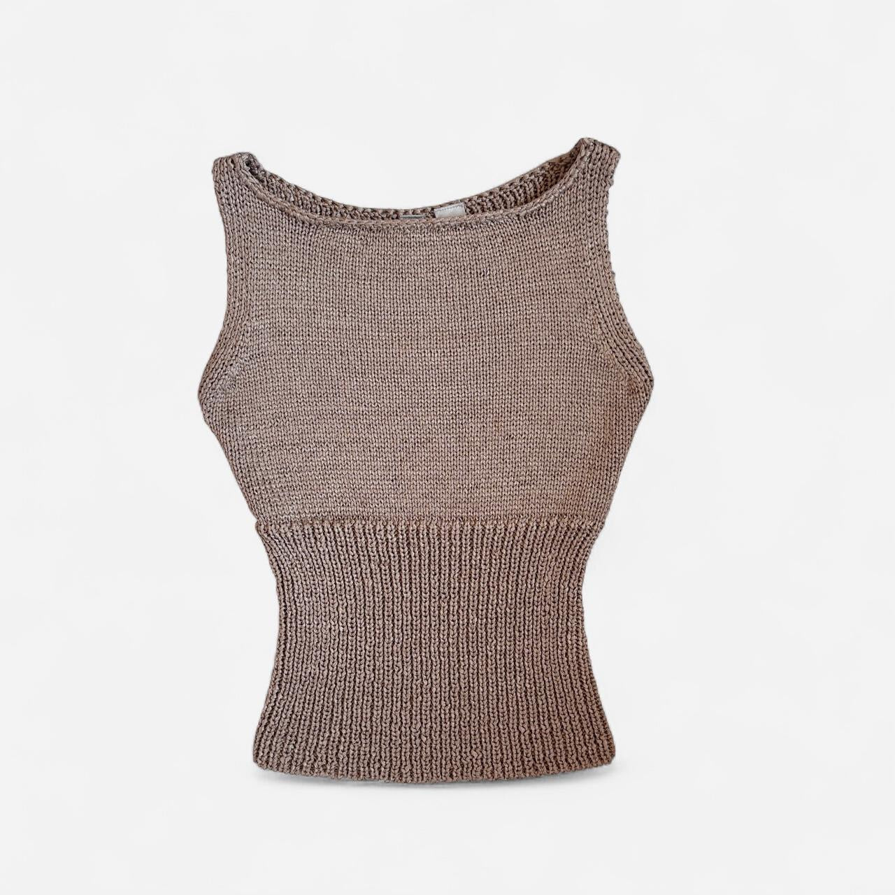 2000s DKNY Gold Knit Tank (XS)