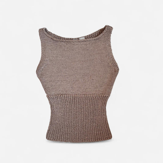 2000s DKNY Gold Knit Tank (XS)