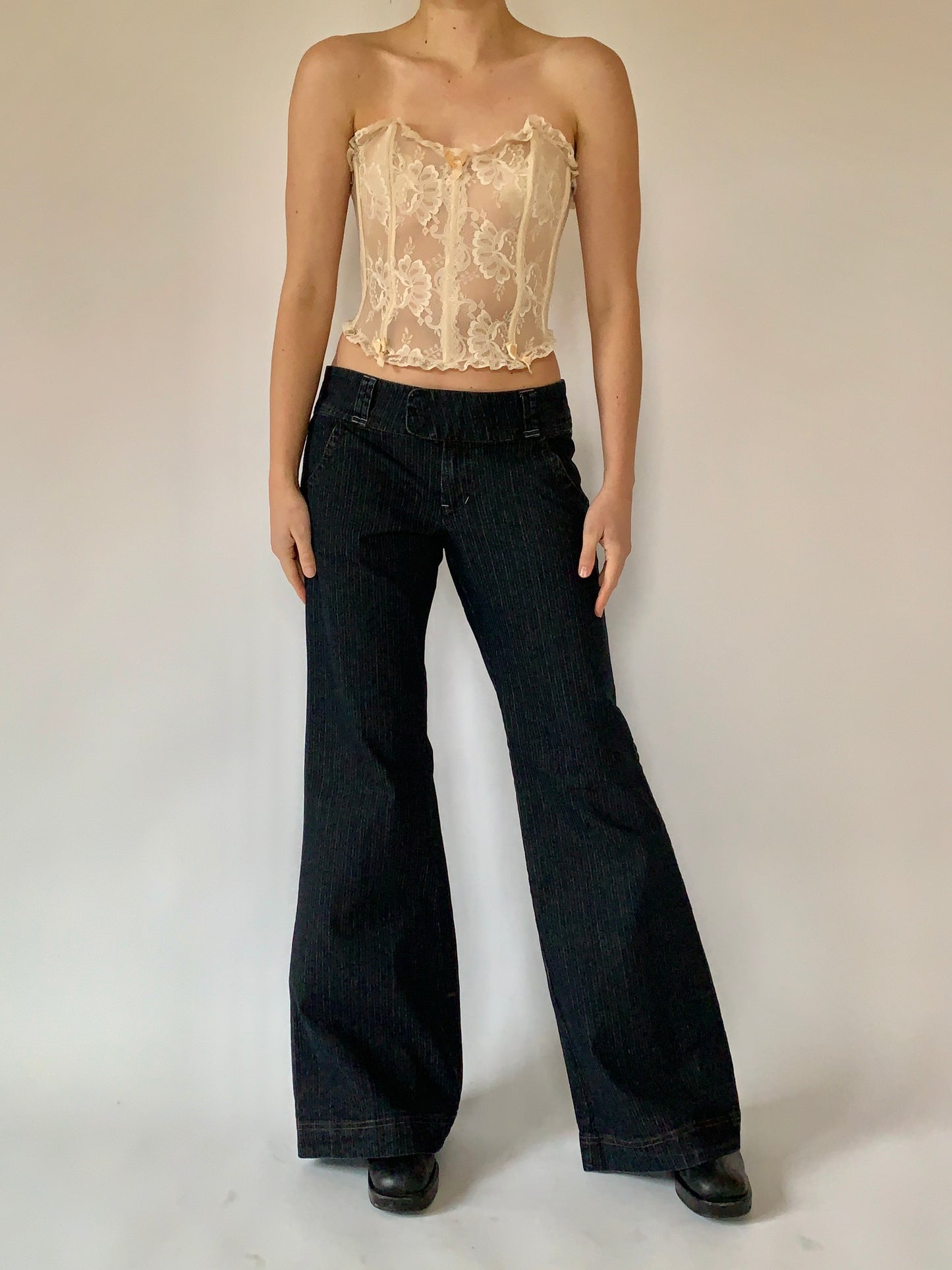 Y2K Pinstripe Flares - Large