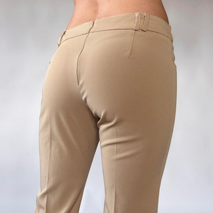 Y2K Nude Flare Trousers (XS)