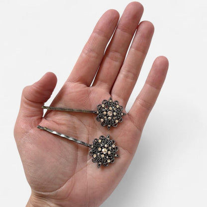 2000s Deadstock Rhinestone Hair Clips