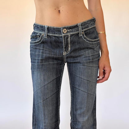 Y2K Dark Wash Low Rise Jeans (M)